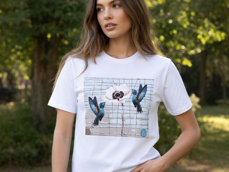 The Hummingbirds Tee remind us of navigational skill and our ability to transform, as well as our spiritual balance, emotional agility, and vibrant memories.