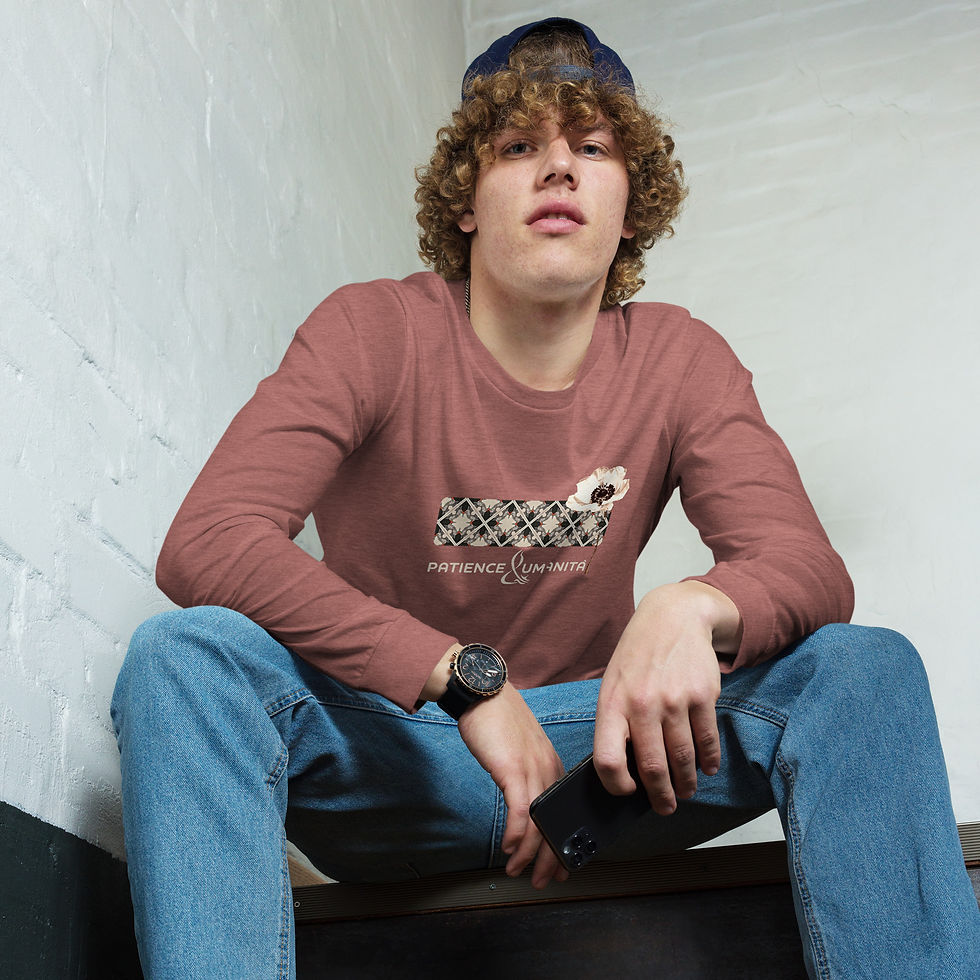 Thumbnail: Patterns and Patience – Art Long Sleeve (Dark Heather)