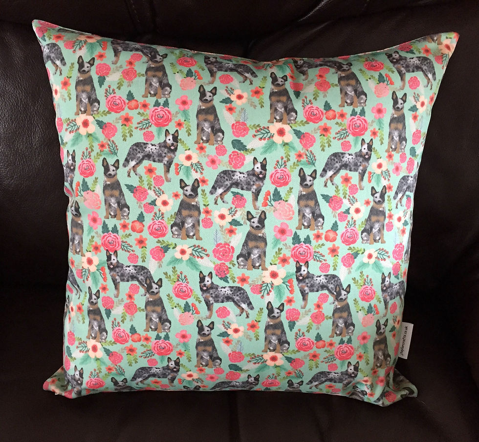 Thumbnail: Australian Cattle Dog Floral Print Cushion