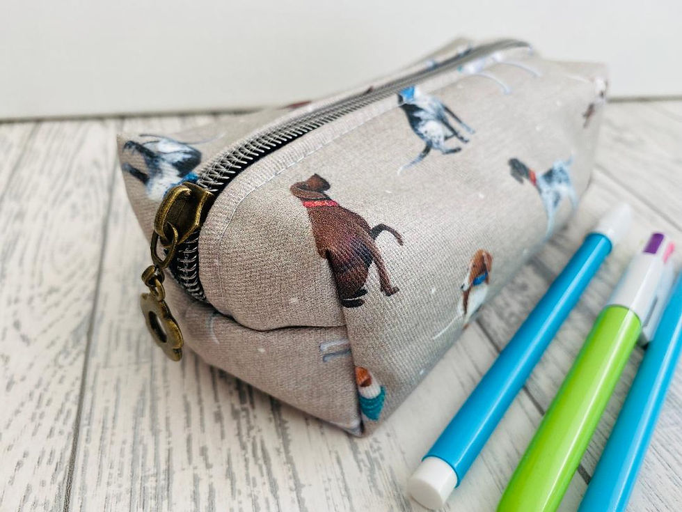 Thumbnail: Vintage English Pointer Pencil Case / Make Up Bag