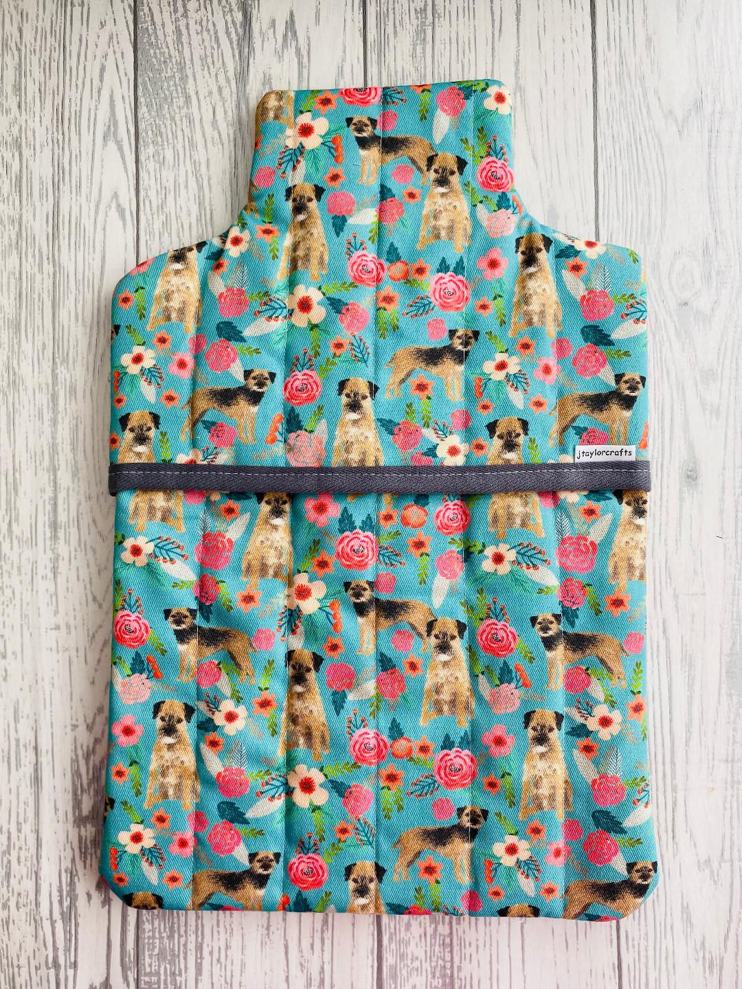 Border Terrier Quilted Hot Water Bottle Cover