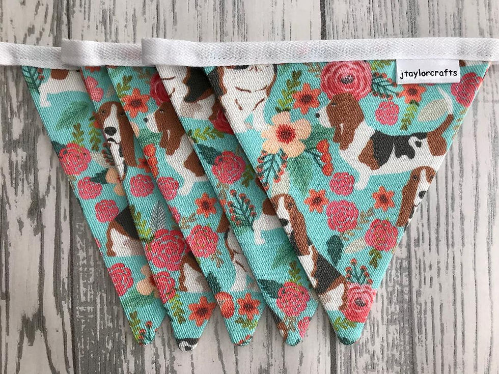 Basset Hound Floral Bunting