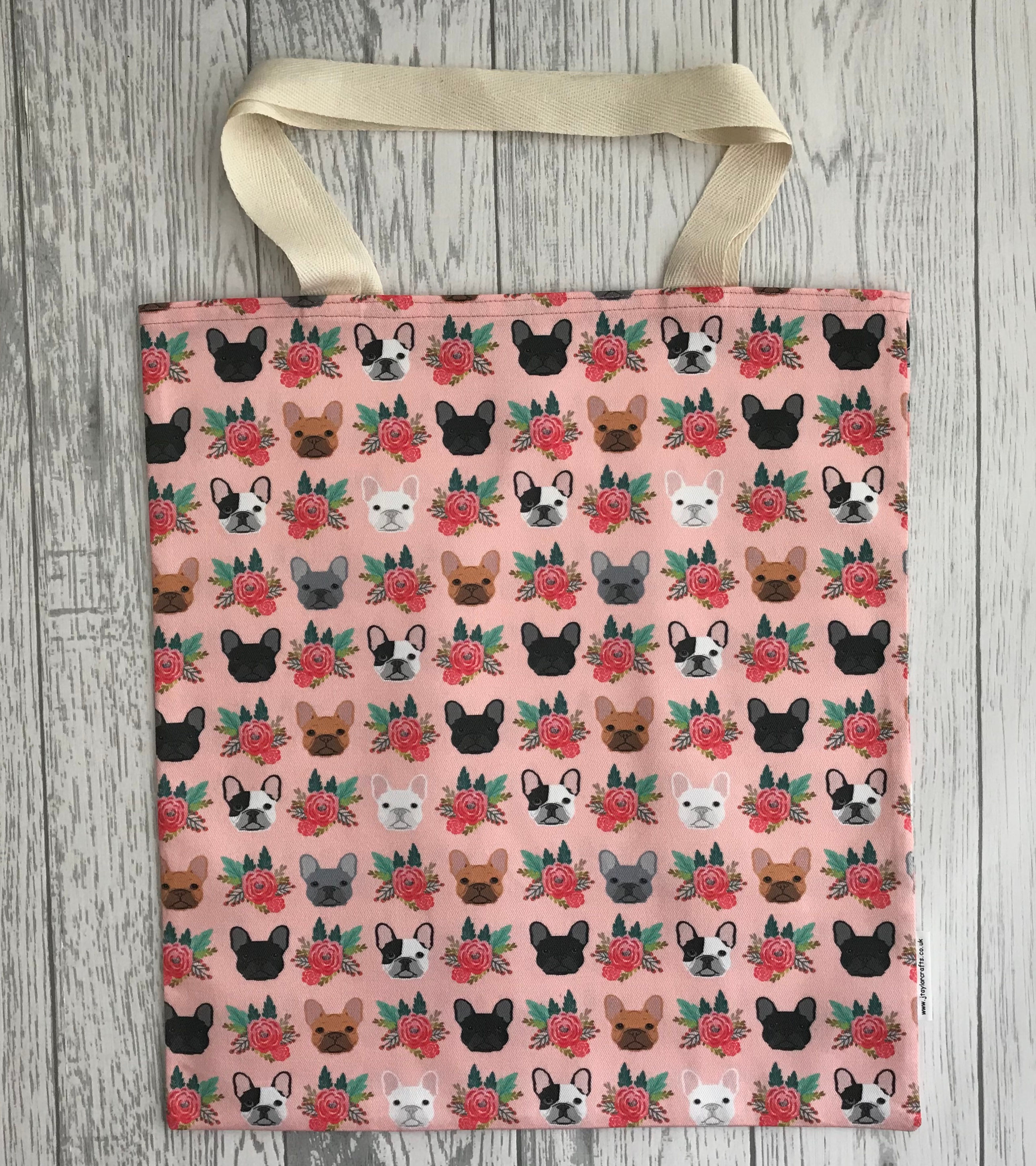 Floral French Bulldog - Bag for Life