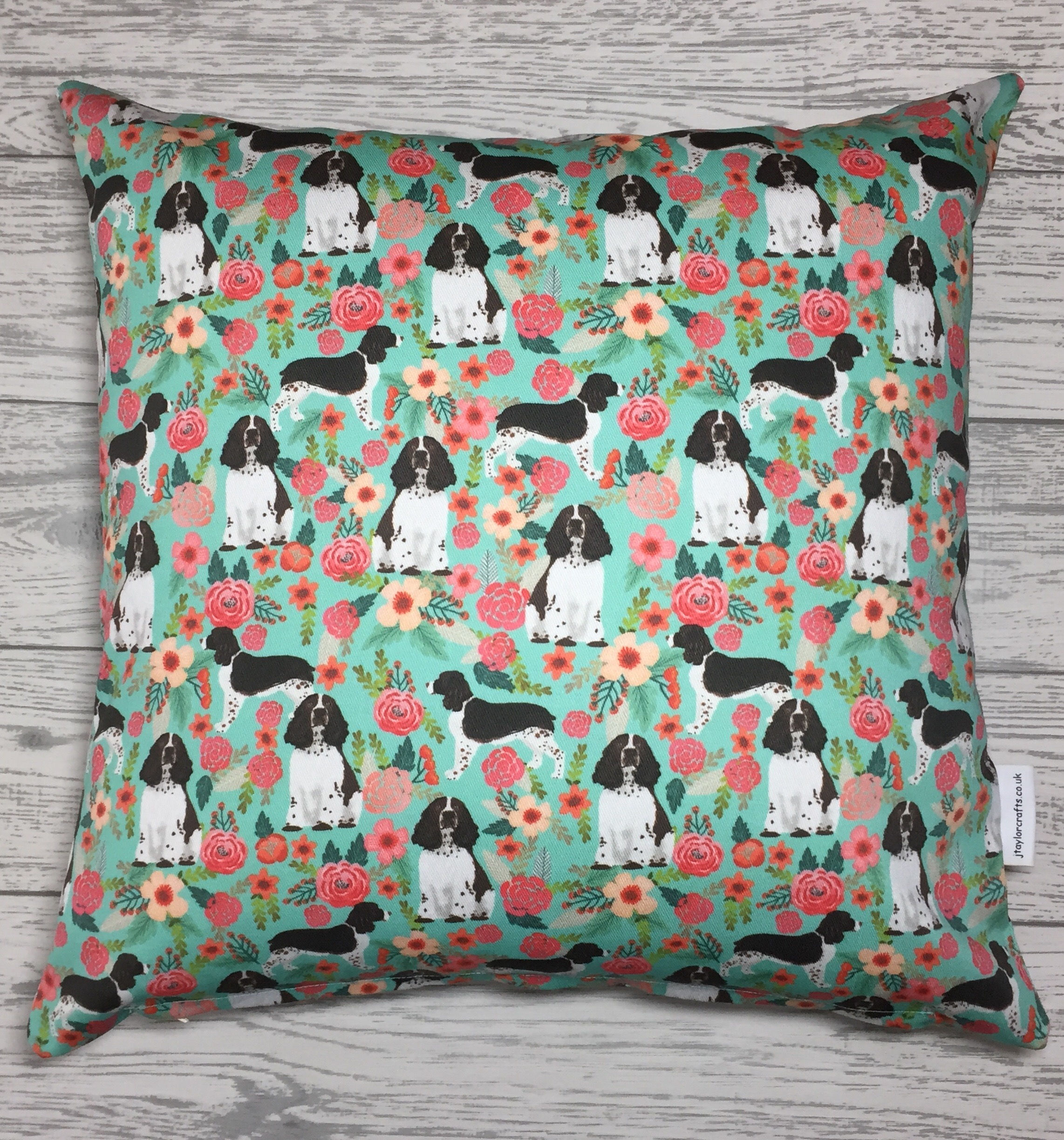 Springer Spaniel Dog Print Cushion Cover