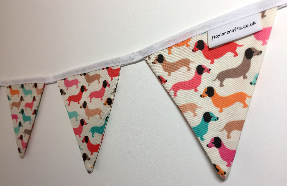 Thumbnail: Funky Dachshund Dog Print Bunting