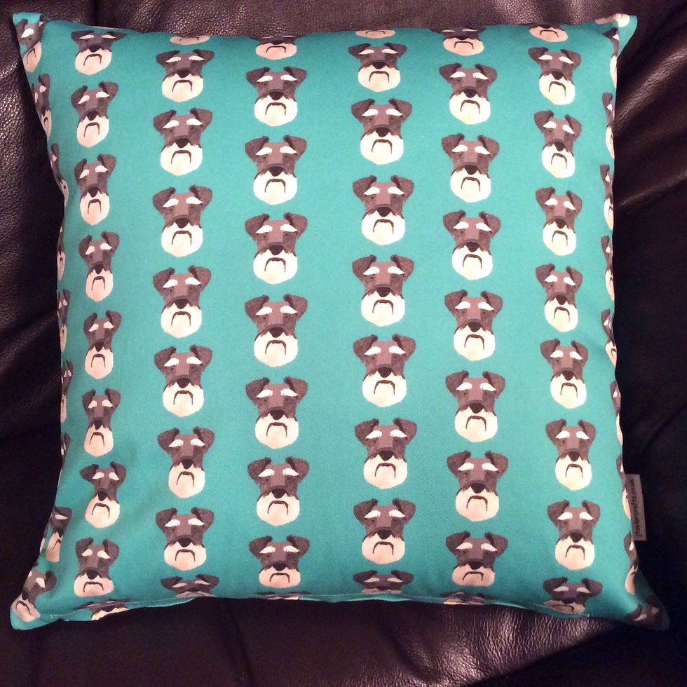 Thumbnail: Schnauzer Sea Green Dog Print Cushion Cover
