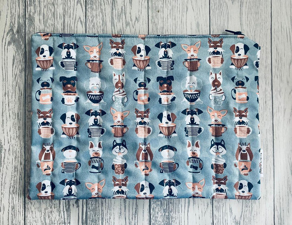 Thumbnail: Grey Latte Quilted Laptop Cover
