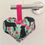 Thumbnail: Black Labrador, Pink and Turquoise Floral Print Cotton Fabric Decorative Heart