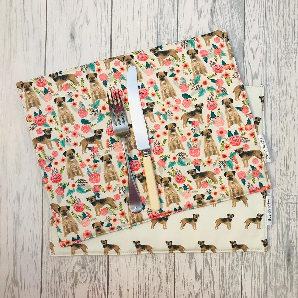 Thumbnail: Border Terrier Floral Table Mats