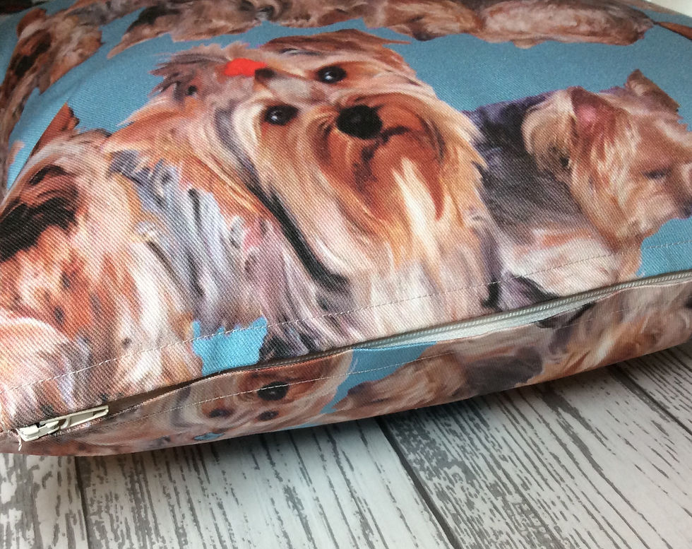 Thumbnail: Yorkshire Terrier Blue Dog Print Cushion Cover