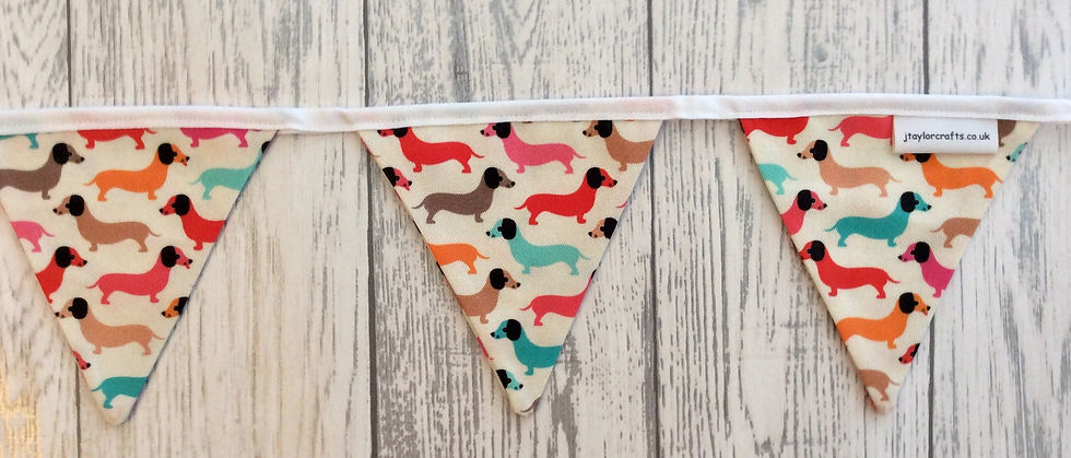 Thumbnail: Funky Dachshund Dog Print Bunting