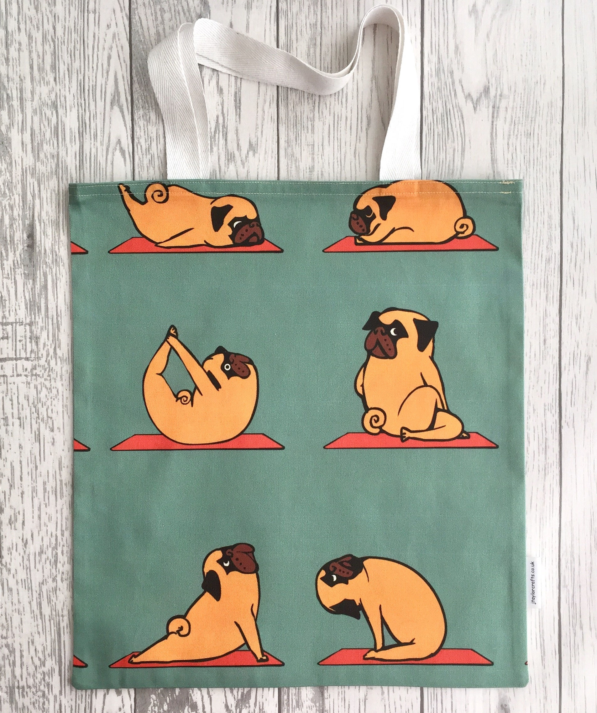 Yoga Pug - Green Bag for Life