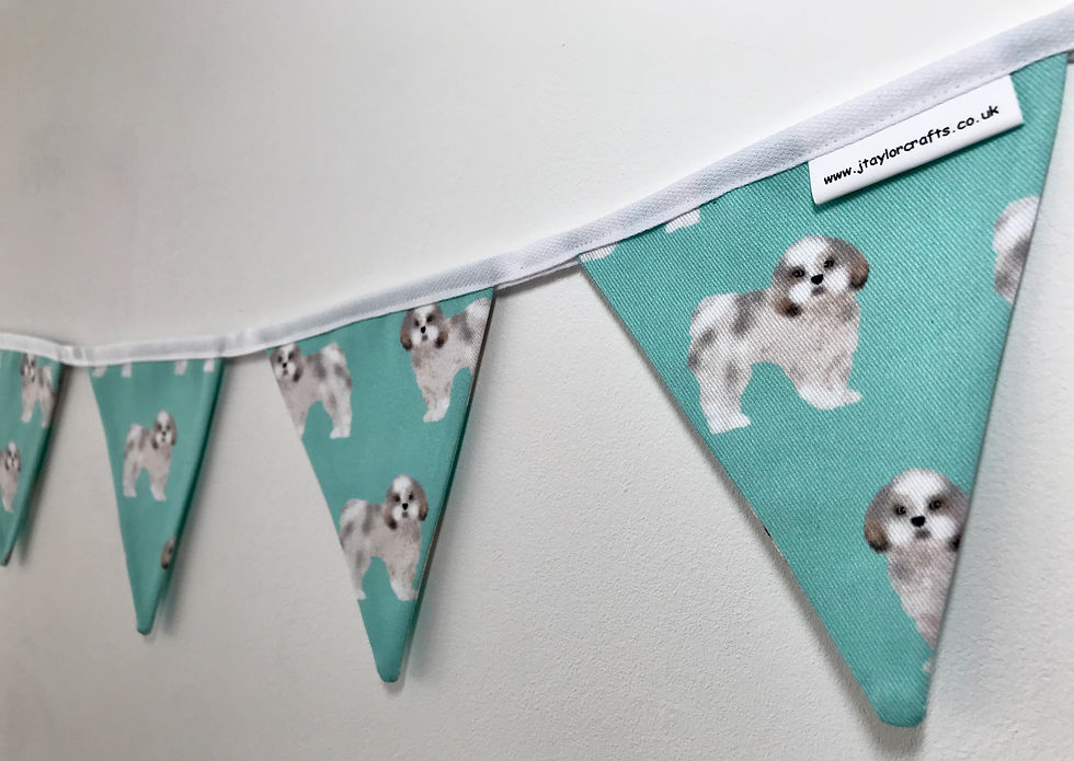 Thumbnail: Mint Shih Tzu Dog Print Bunting
