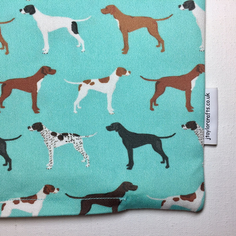 Thumbnail: Turquoise Pointer Dog Print Cushion Cover