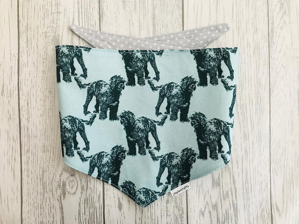 Portuguese Water Dog Reversible Tie Bandana