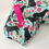 Thumbnail: Black Labrador, Pink and Turquoise Floral Print Cotton Fabric Decorative Heart