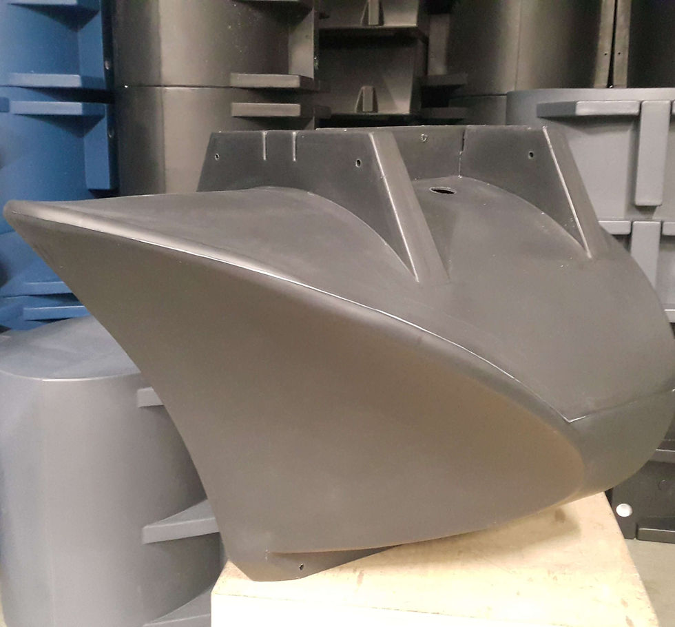 Thumbnail: Showcase of the dark grey A type pontoon in a warehouse
