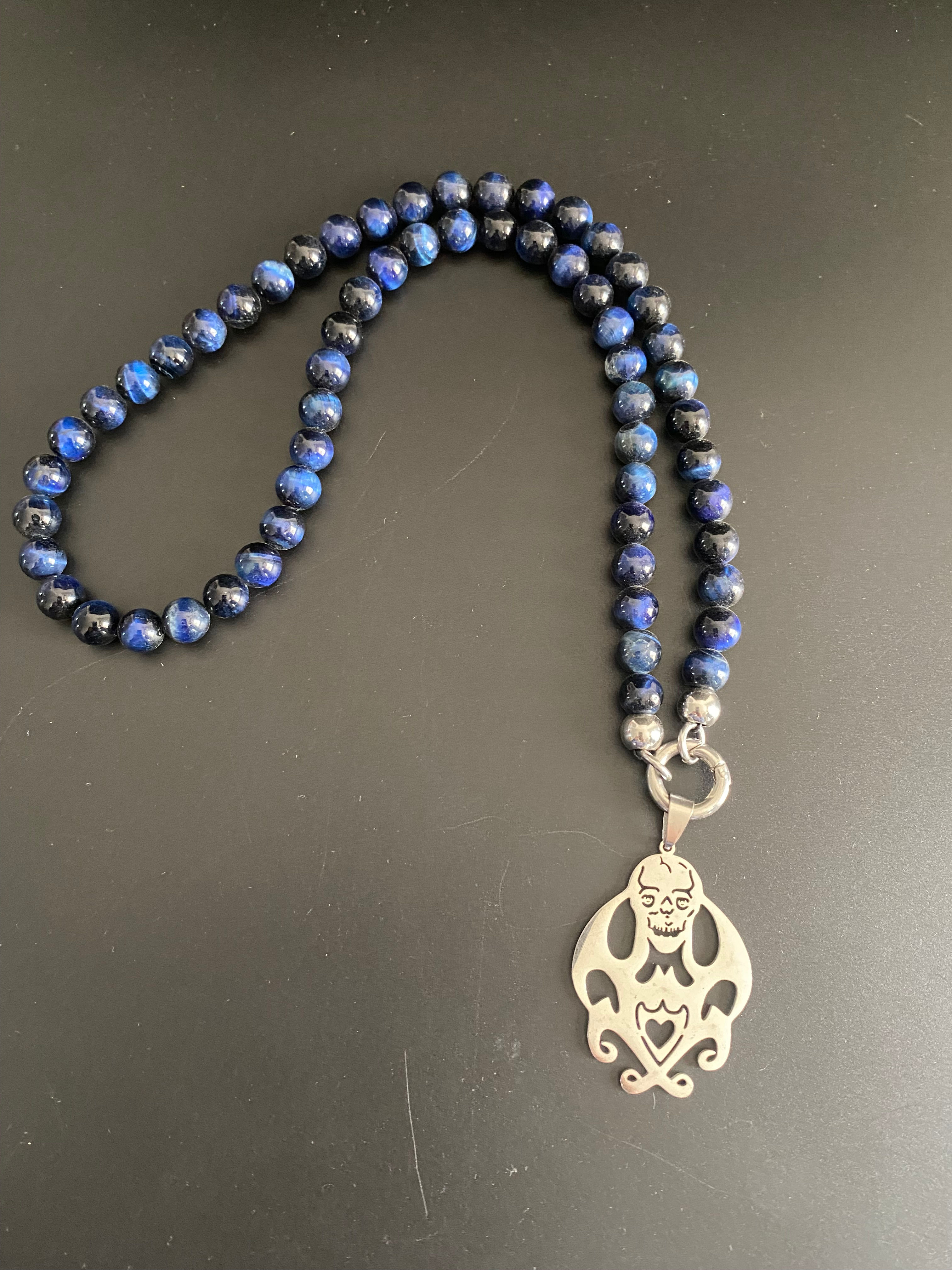 Collier Clip Court 8mm en Œil de Faucon