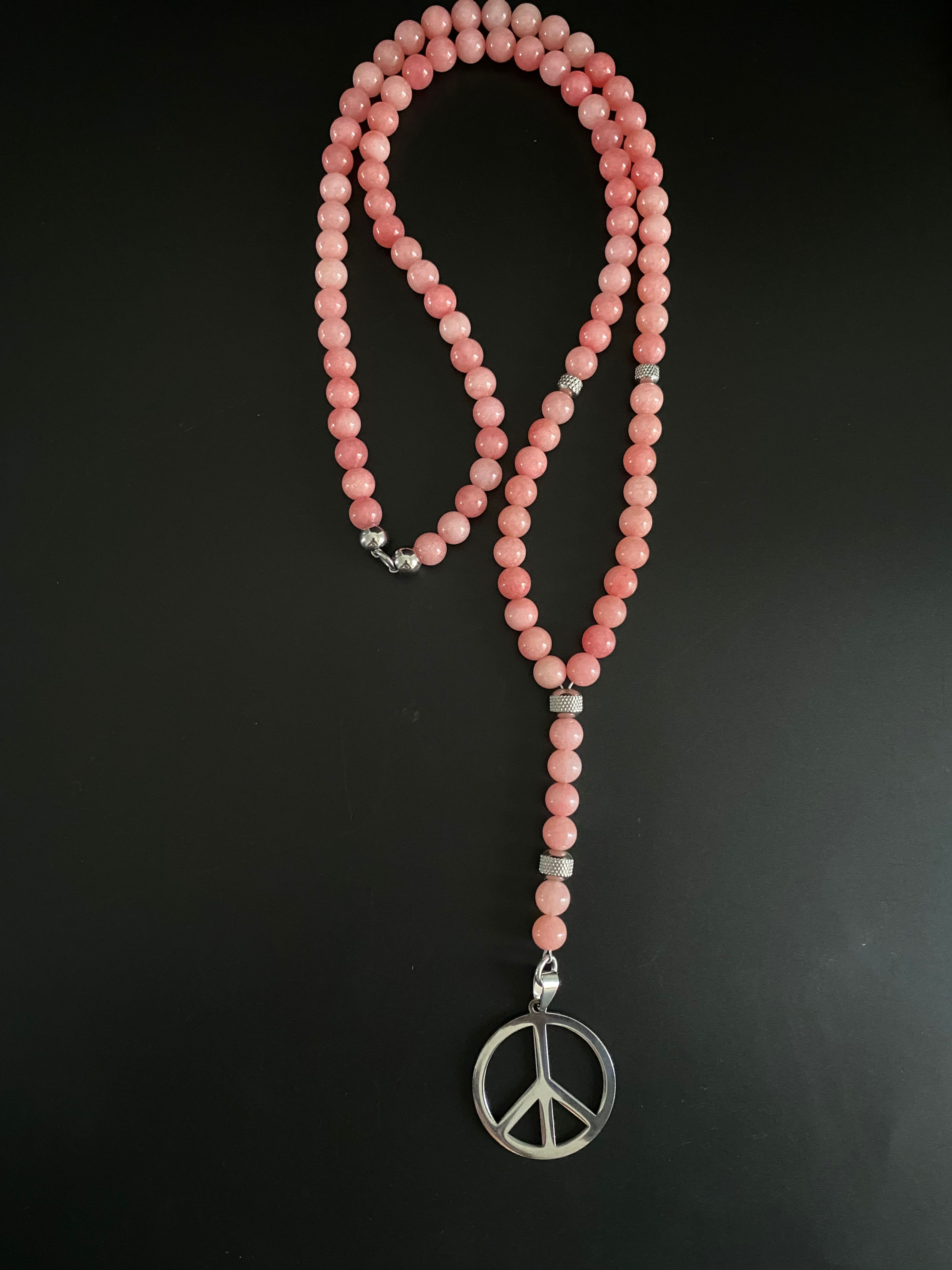 CHAPELET 8MM en Jade rose