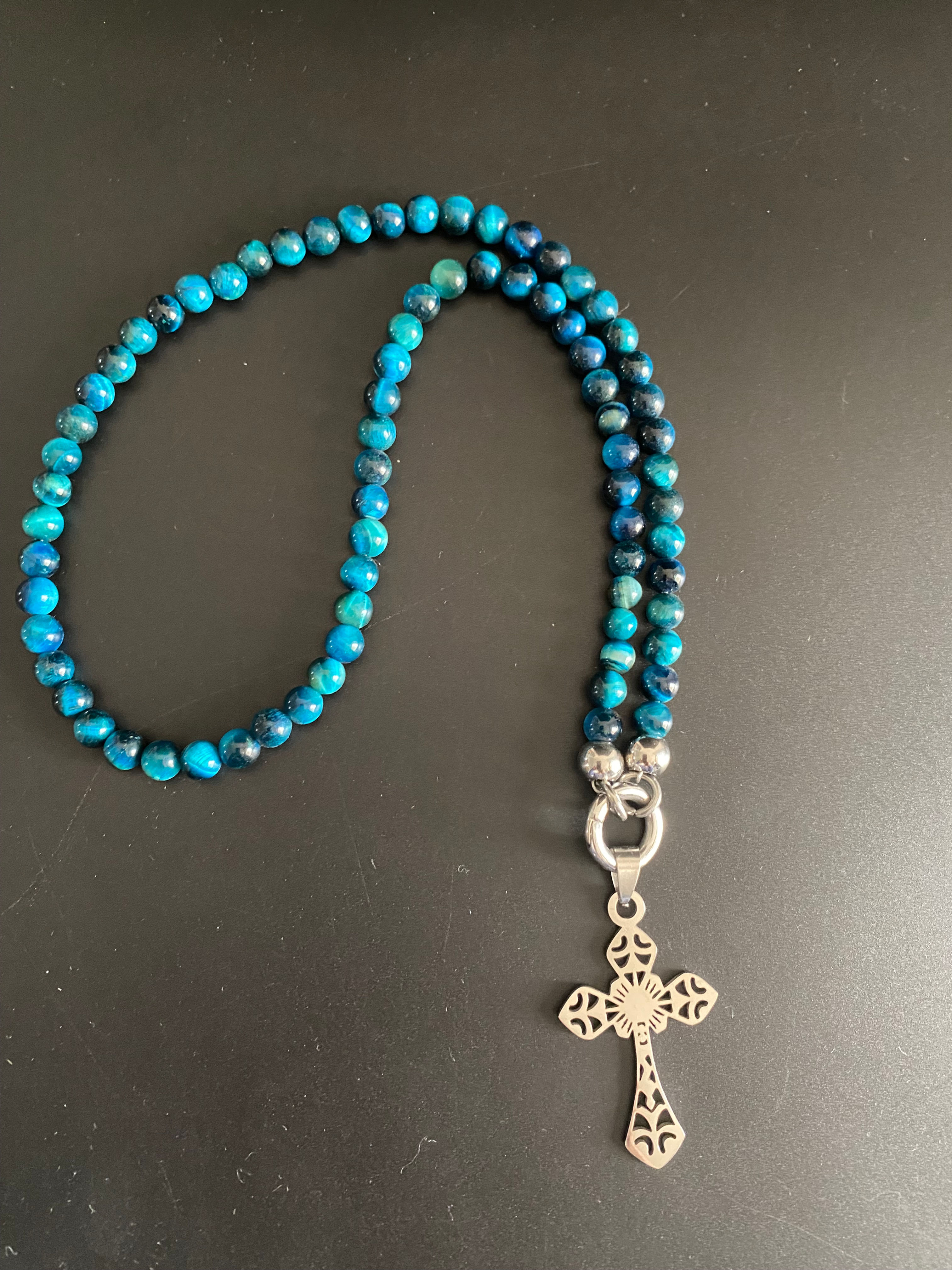 Collier Clip Court 6 mm en Œil de Paon