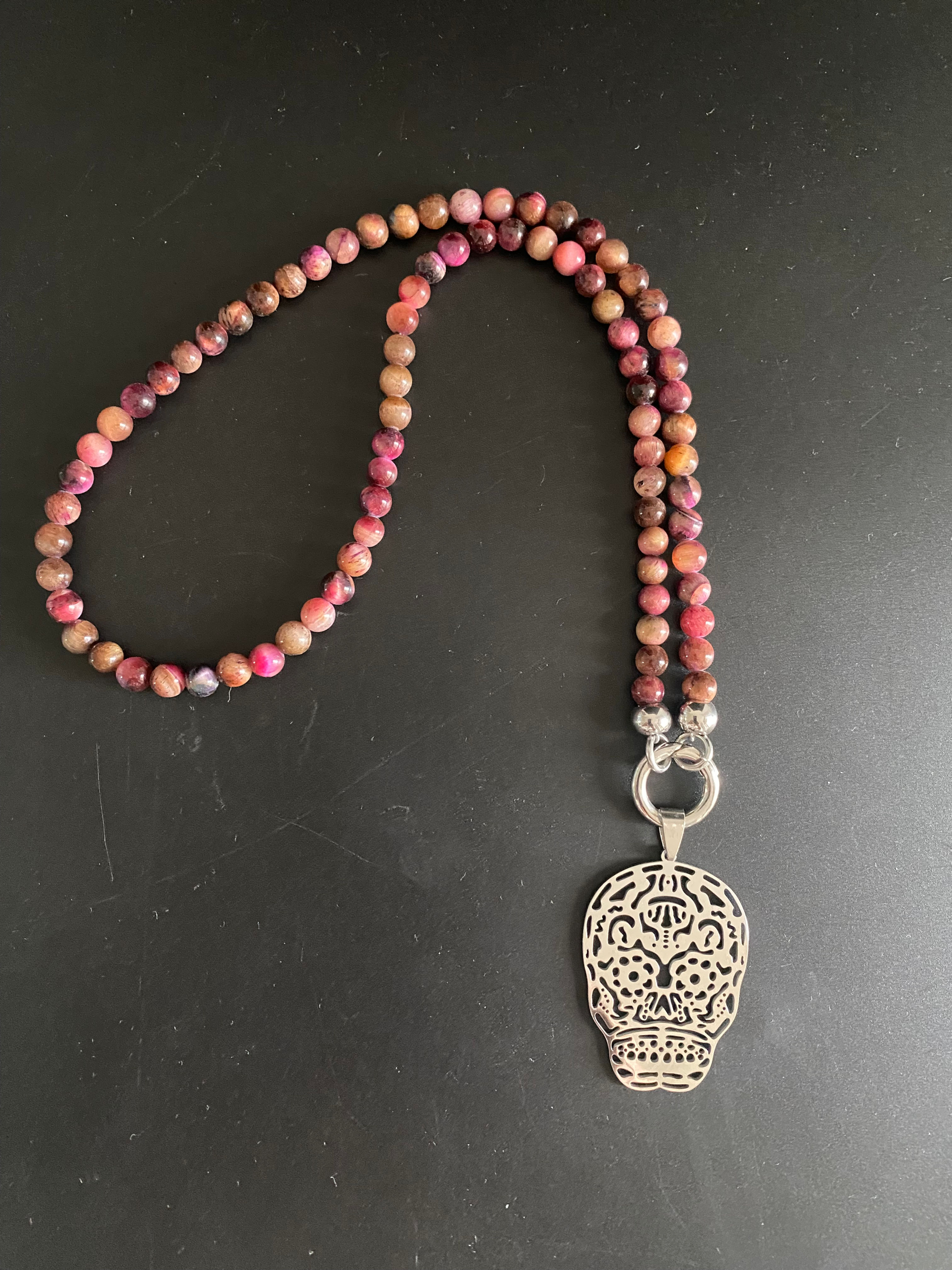 Collier Clip Court 6mm en Agate berlingot