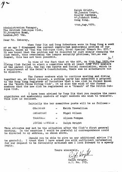 Letter to BSAC - Formation of SCDC