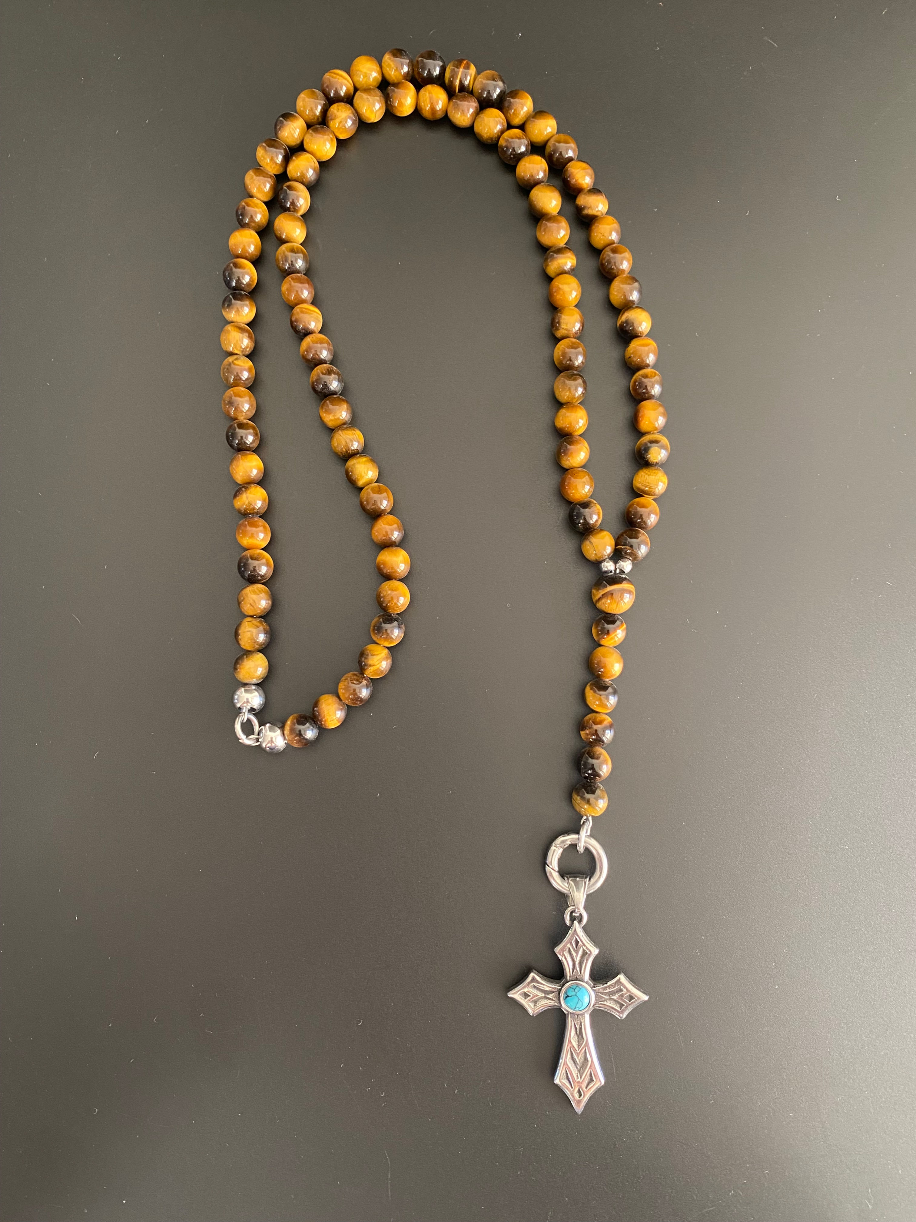 Brilliant Skull Rosary Eye & Catacomb Cross