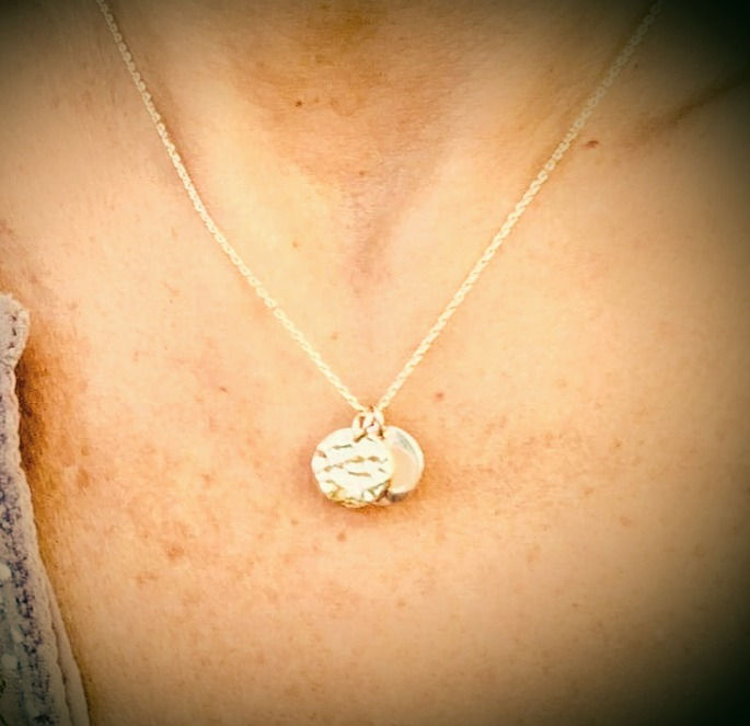 Miniature : Collier double médailles...martelées XS et lisses XS