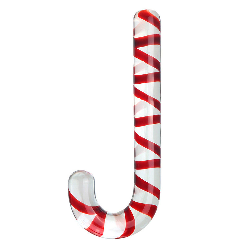 Thumbnail: Candy Cane Glass Wand 6.3"  Hand-Blown Borosilicate