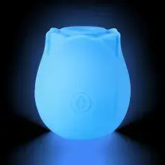Thumbnail: Glow-in-the-Dark Blue Rose Air-Pulse Massager