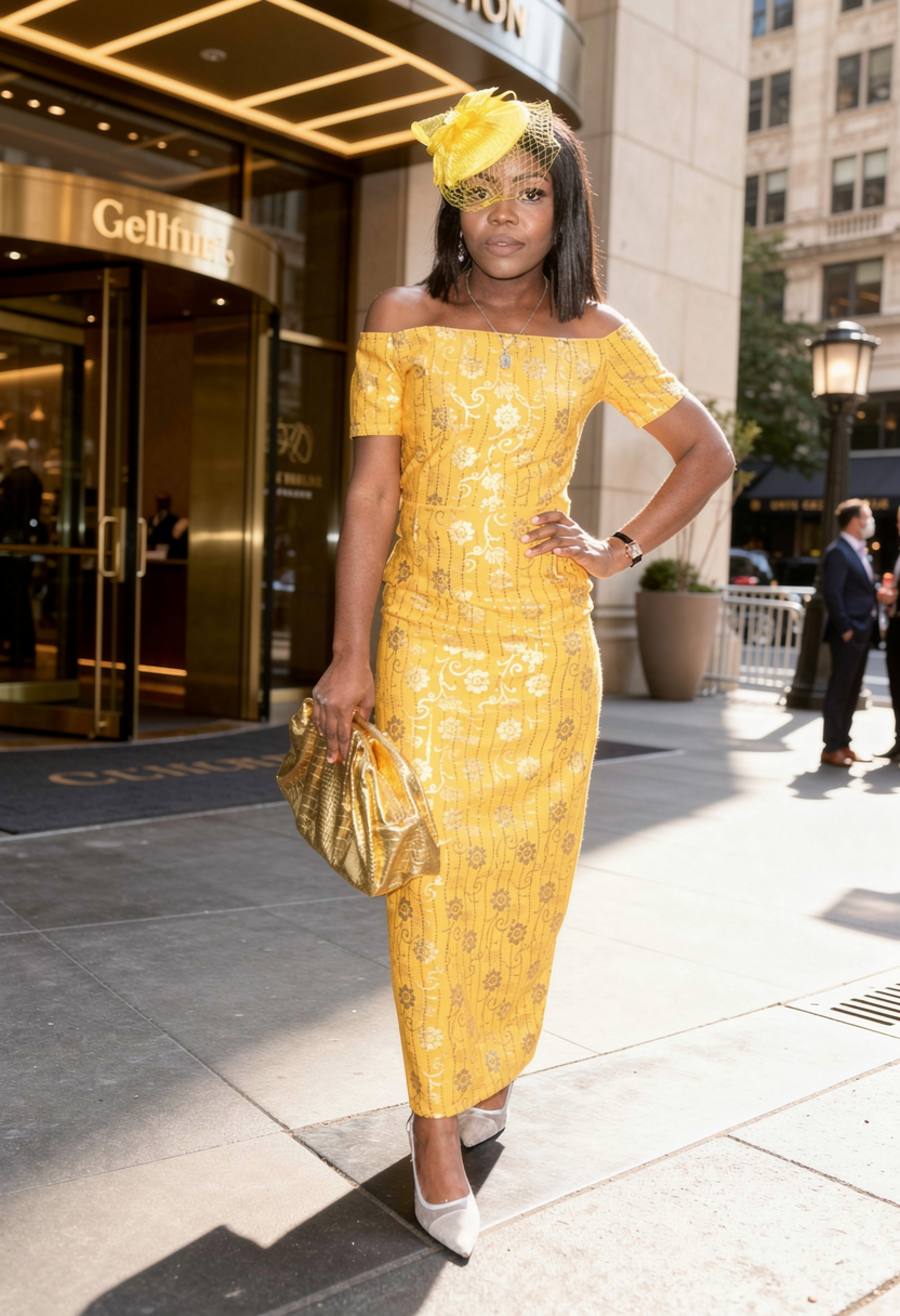 Long gold dress