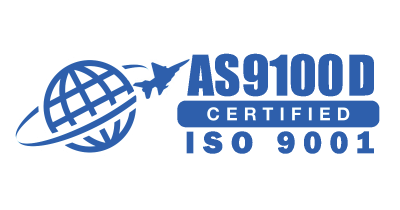 AS9100D Certified, ISO 9001 badge