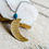 Thumbnail: Double Etched Crescent Moon Necklace