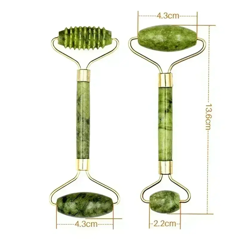 Miniatura: Rolo de jade natural rosto gua sha pedra natural corpo pescoço massageador acupo