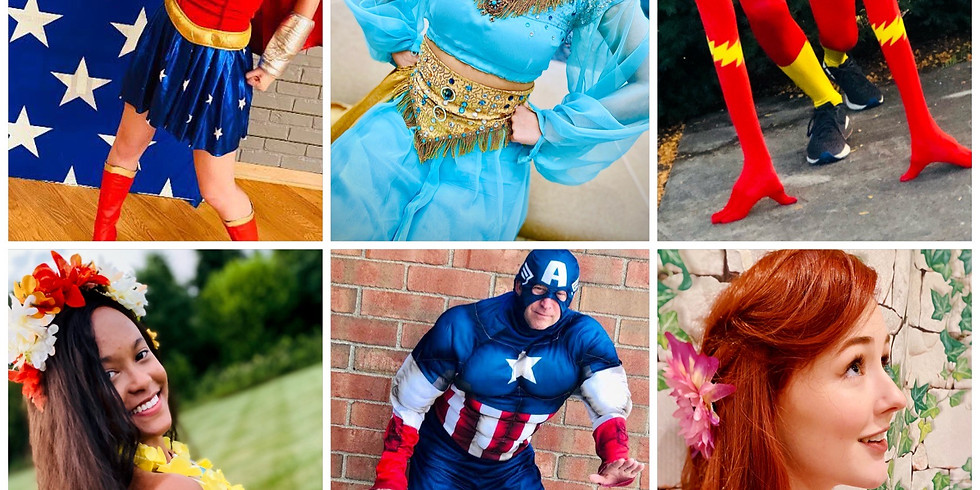 Princesses and Superheros in the Park