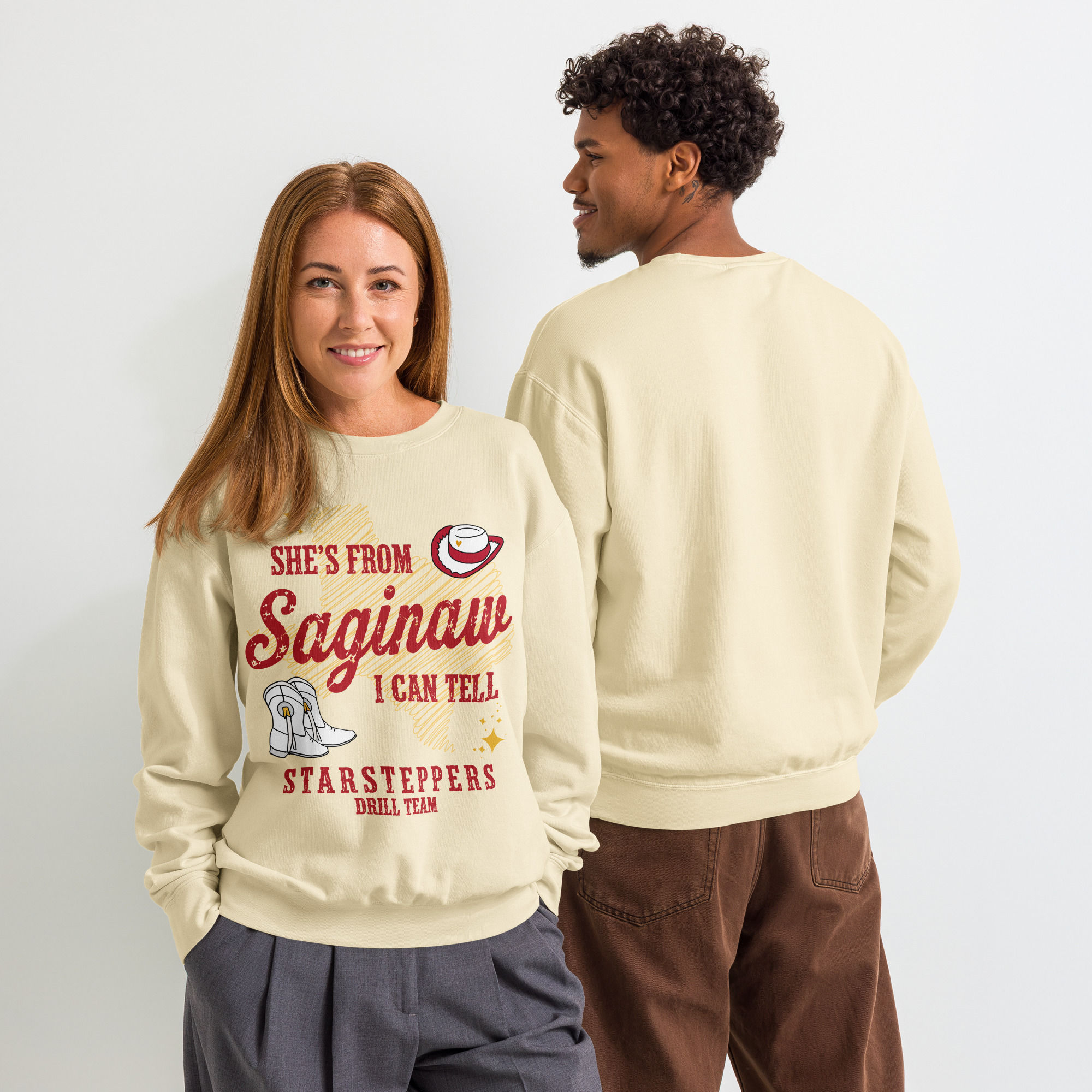 She's From Saginaw Unisex fleece crewneck sweatshirt