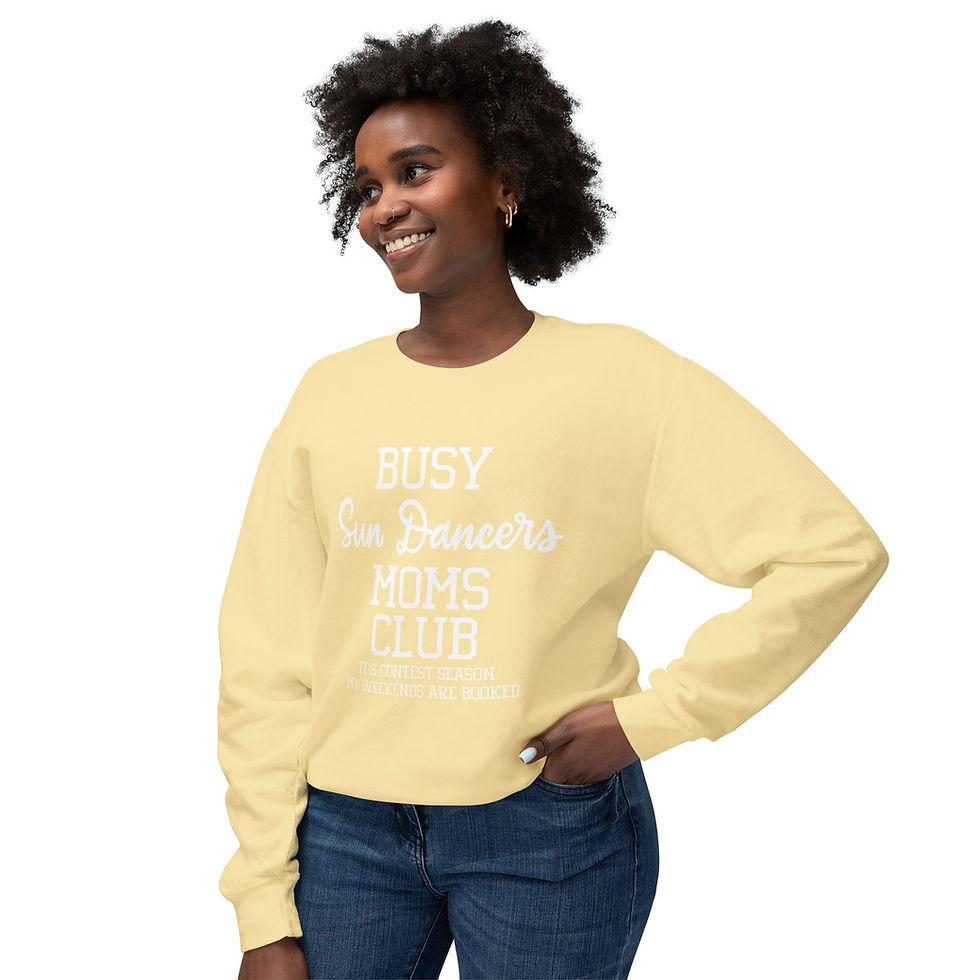 Thumbnail: Busy Sun Dancers Mom Club | Unisex Lightweight Crewneck Sweatshirt