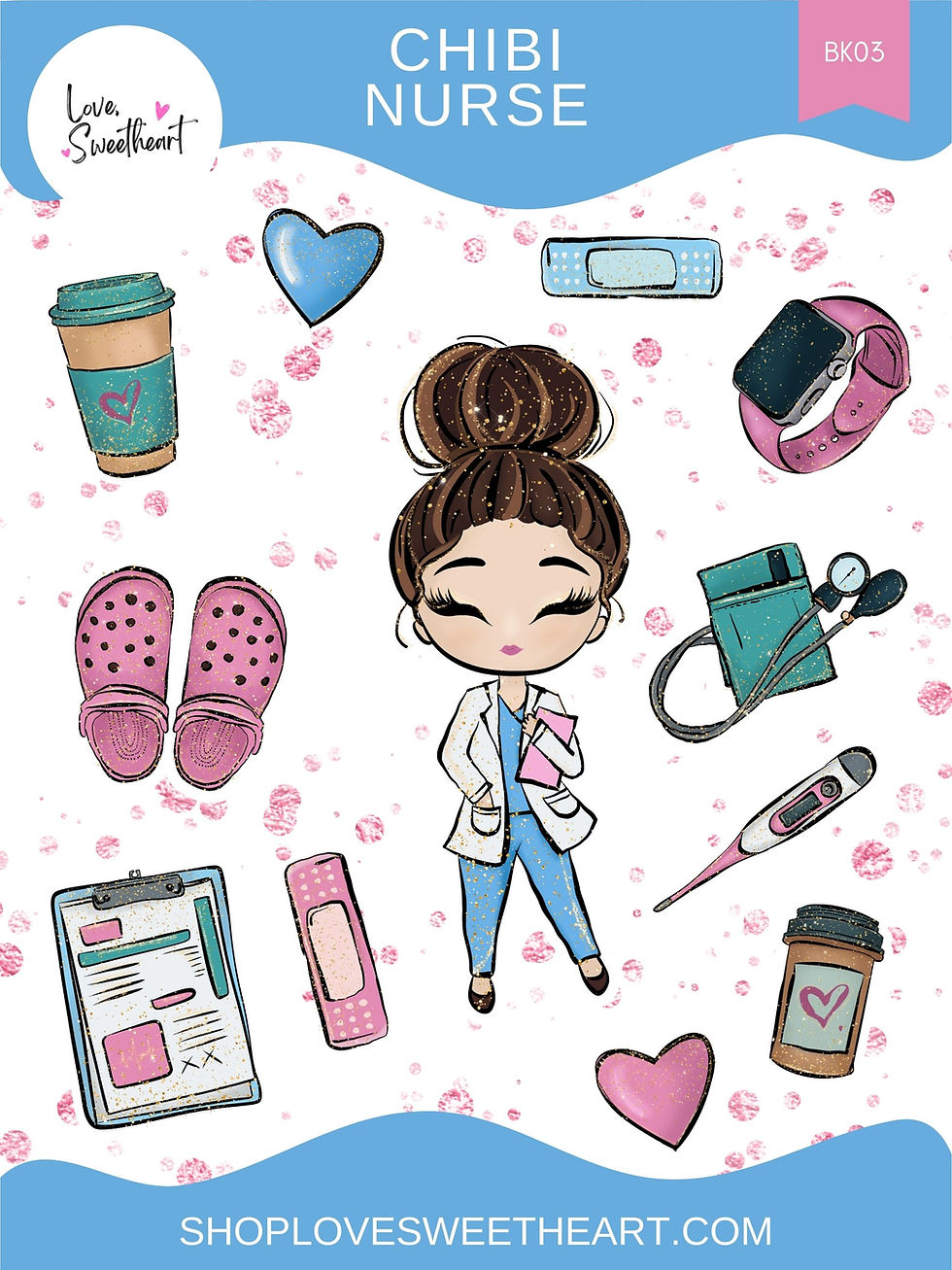 Thumbnail: Chibi Nurse Sticker Sheet