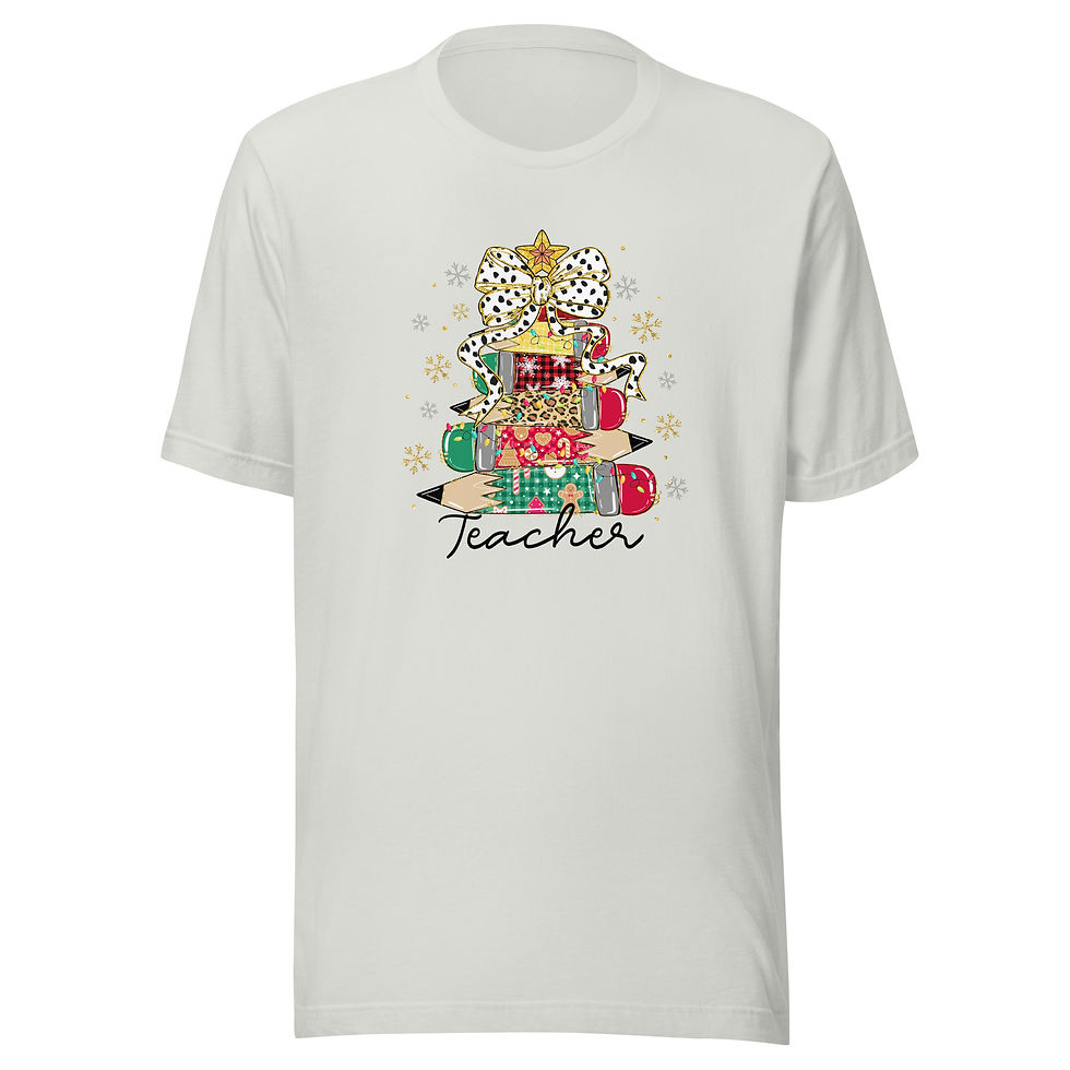 Thumbnail: Faux Glitter Pencil Teacher Tree Unisex t-shirt