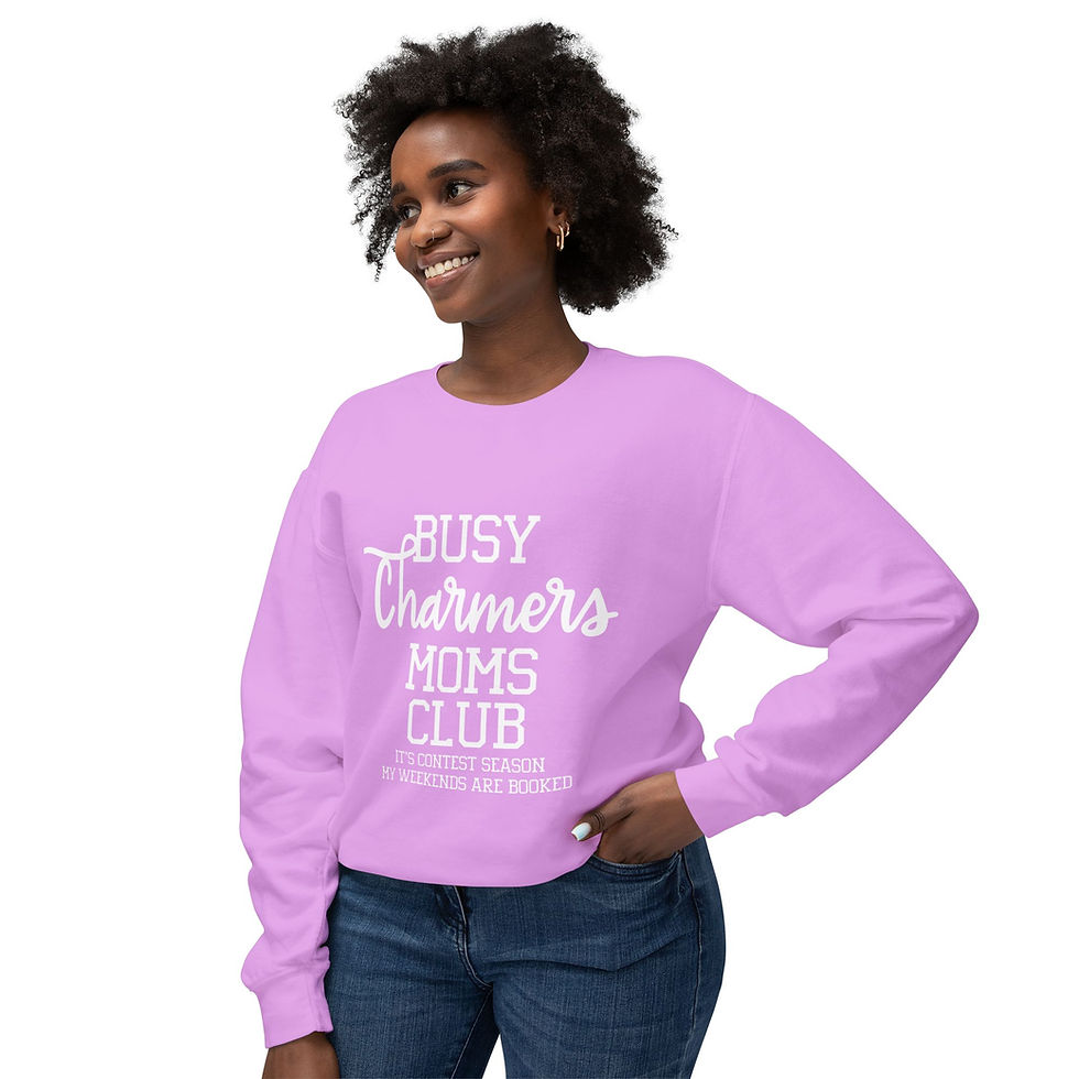 Thumbnail: Busy Charmers Mom Club | Unisex Lightweight Crewneck Sweatshirt