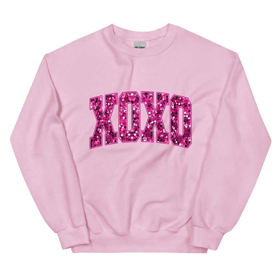 Thumbnail: XOXO Faux Glitter Unisex Sweatshirt