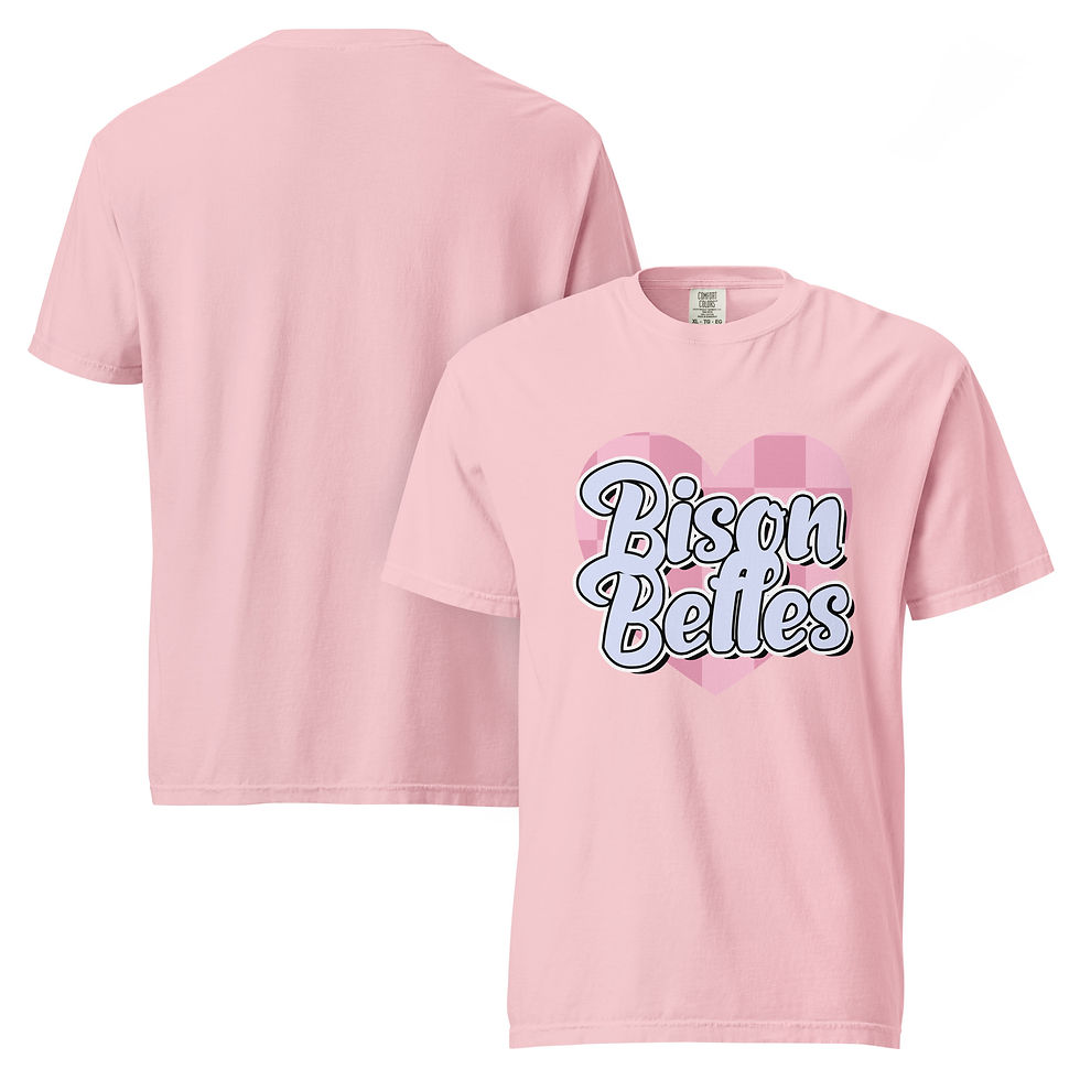Thumbnail: BISON BELLES - Checkered Heart CC Tee