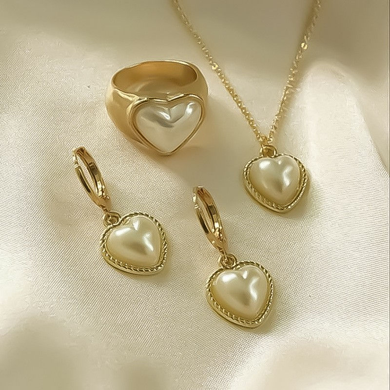 Thumbnail: LATS 3 Pcs/Set Round Pearl Pendant Necklace For Women Exquisite Fashion Rhinesto