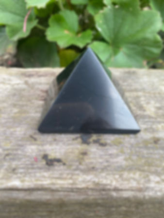 Genuine Shingite 10cm Polished Pyramid 