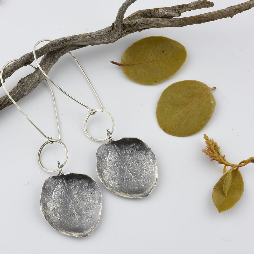 Thumbnail: Manzanita Leaf Hoop Earrings (WS)