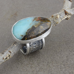 Peruvian Opal and Sea Urchin Ring
