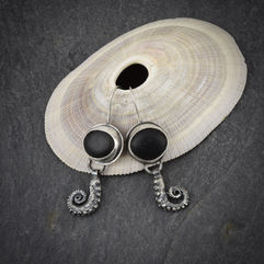 stone and squid earrlings