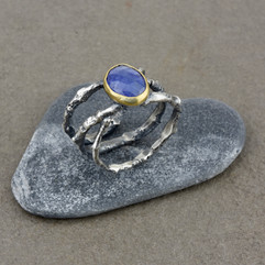 Tanzanite and Twig Ring