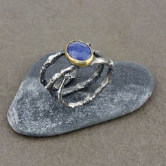 Tanzanite and Twig Ring