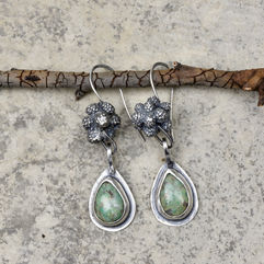 sumac cluster and turquoise earrings